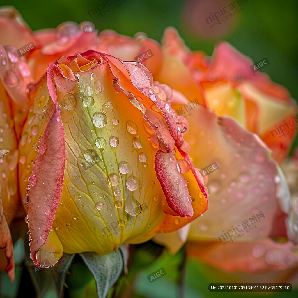 郁金香花瓣水珠