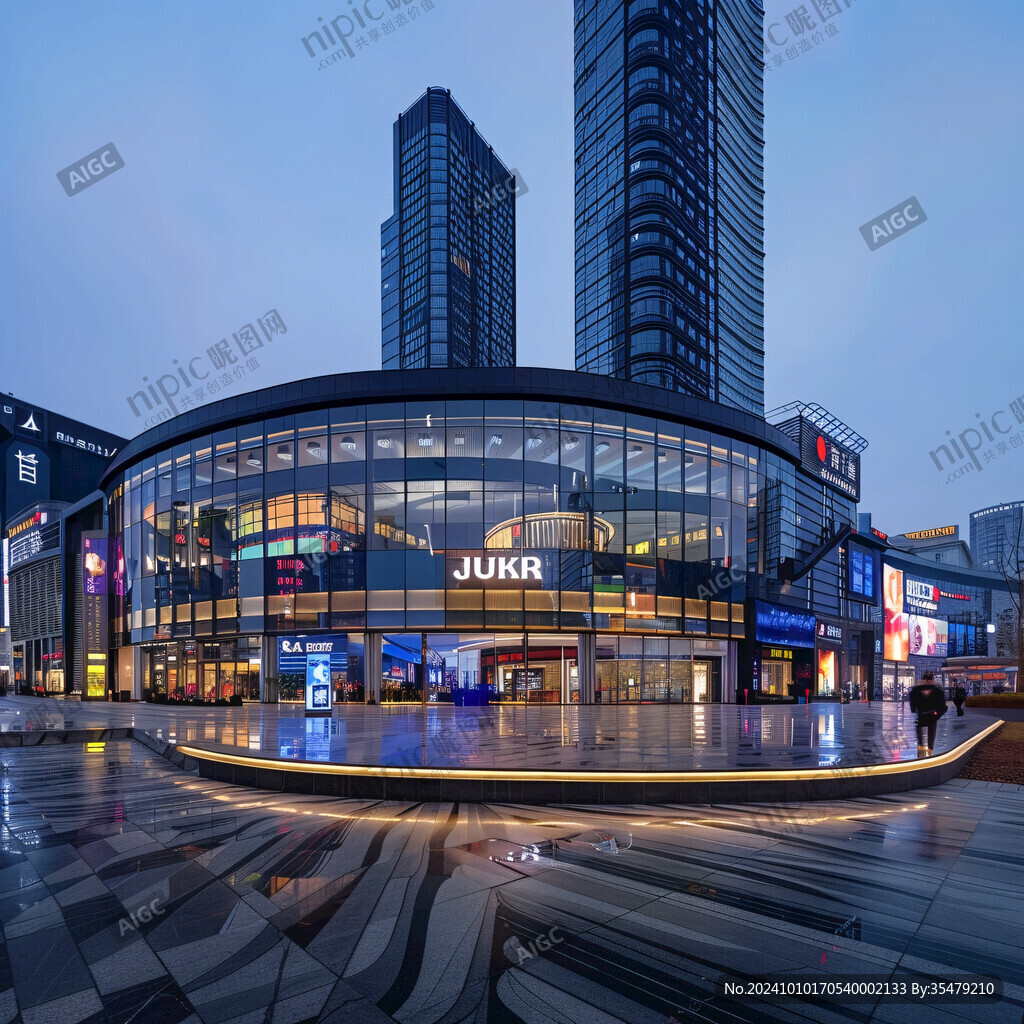 都市風光商業街夜景