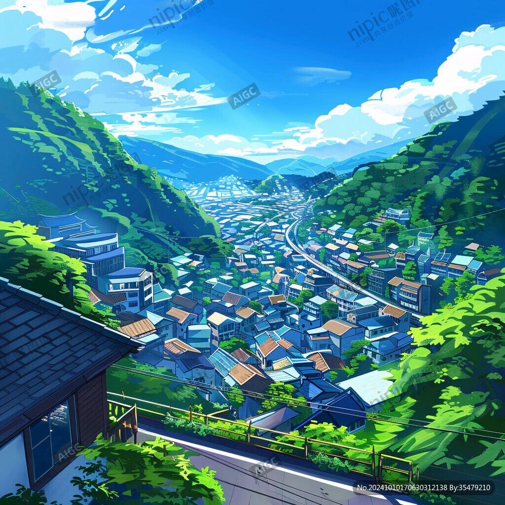融水縣風光插畫