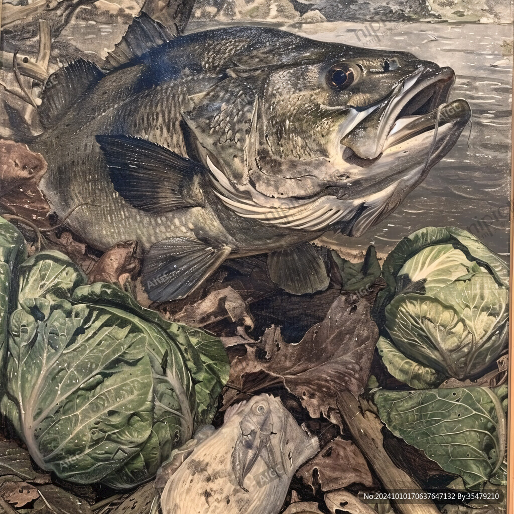 青菜魚裝飾畫