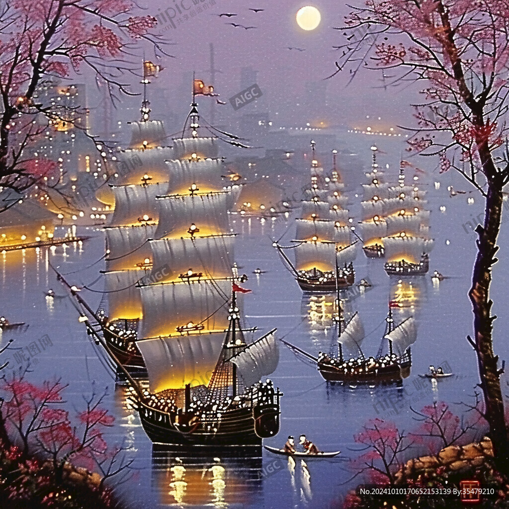 一帆風順風景畫