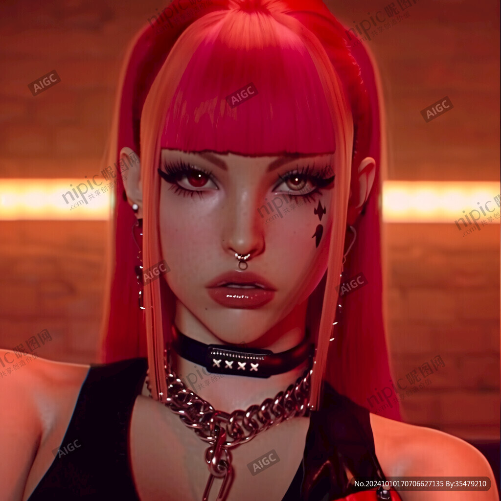 粉色頭發少女