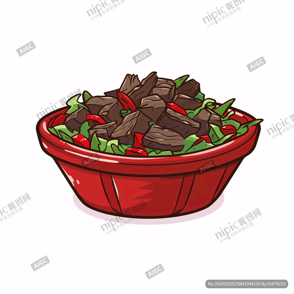 香辣醬手撕牛肉插畫