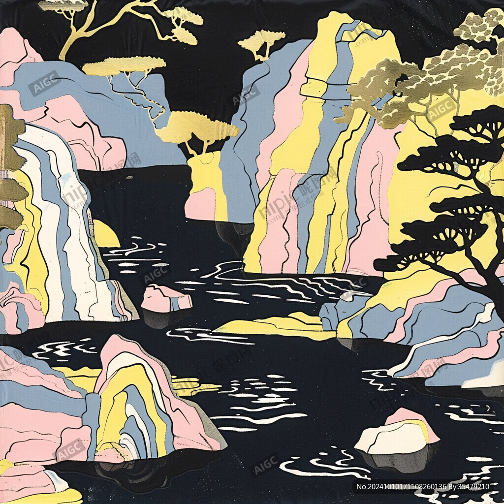 創(chuàng)意山水插畫插圖