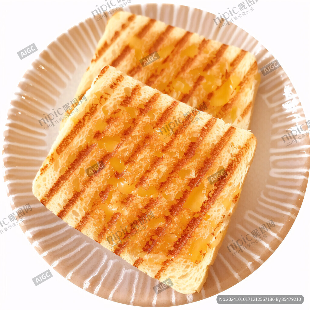 烤面包片插畫