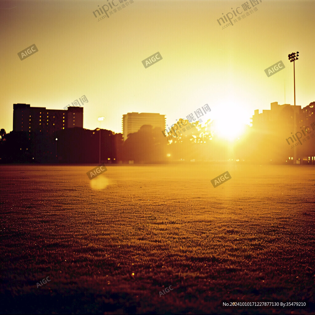 夕陽下的球場