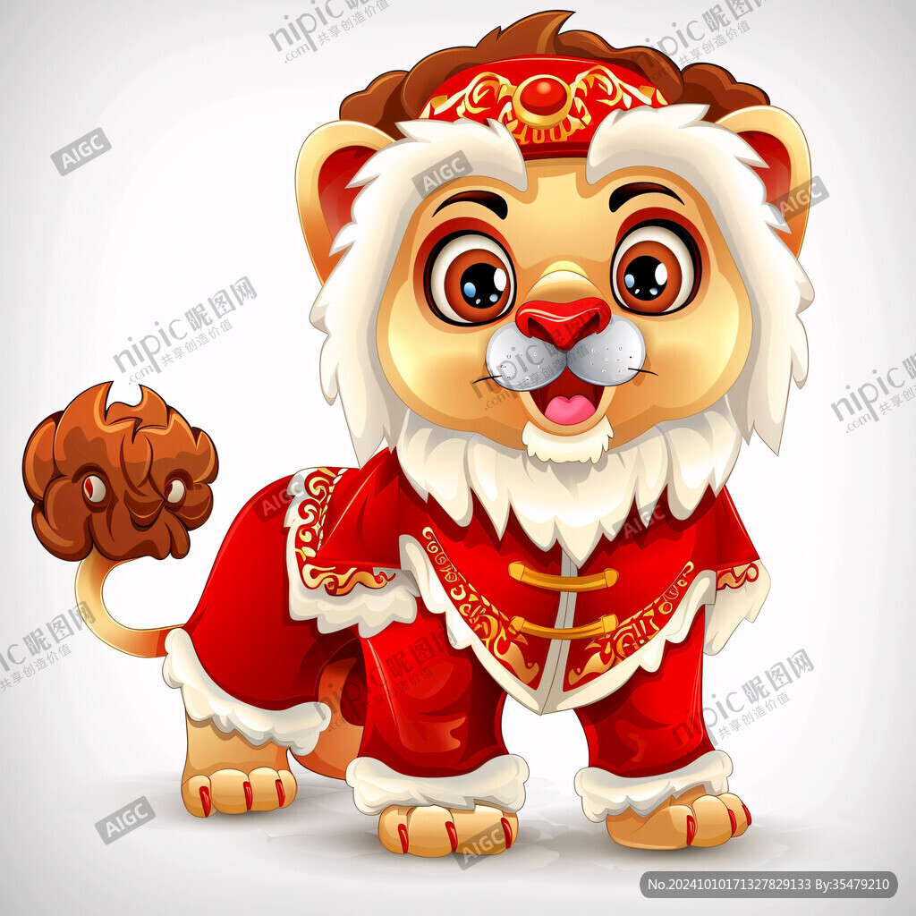 虎年卡通舞獅
