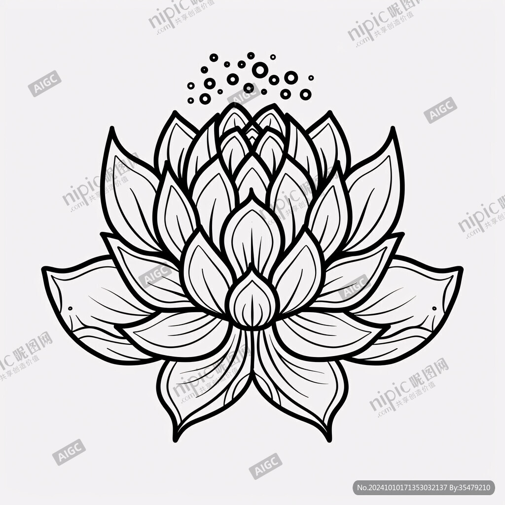 蓮花線條圖