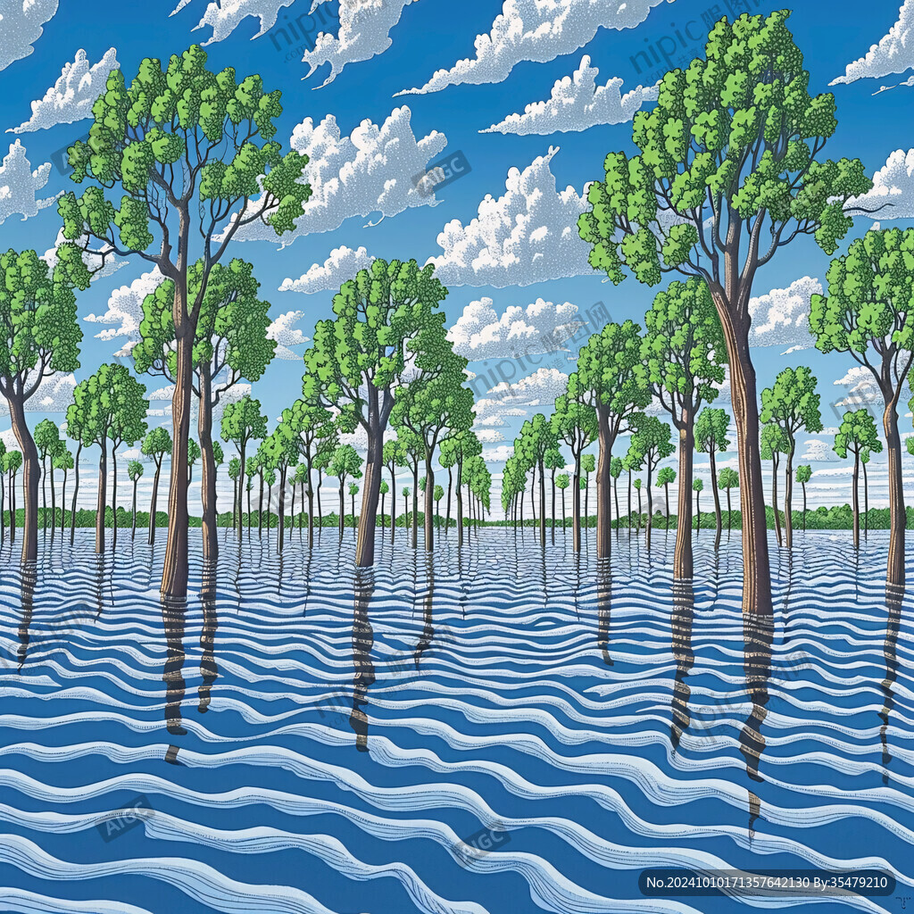 河流濕地樹叢