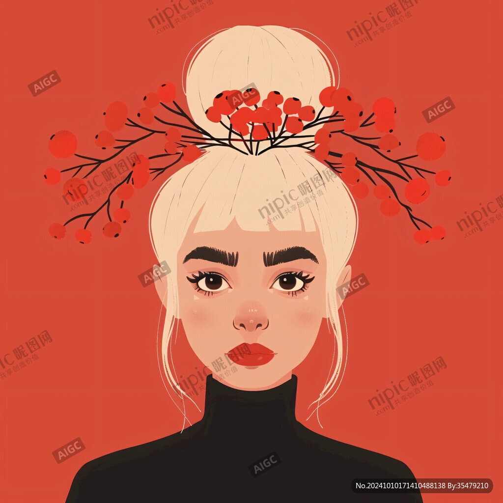 少女海報插畫