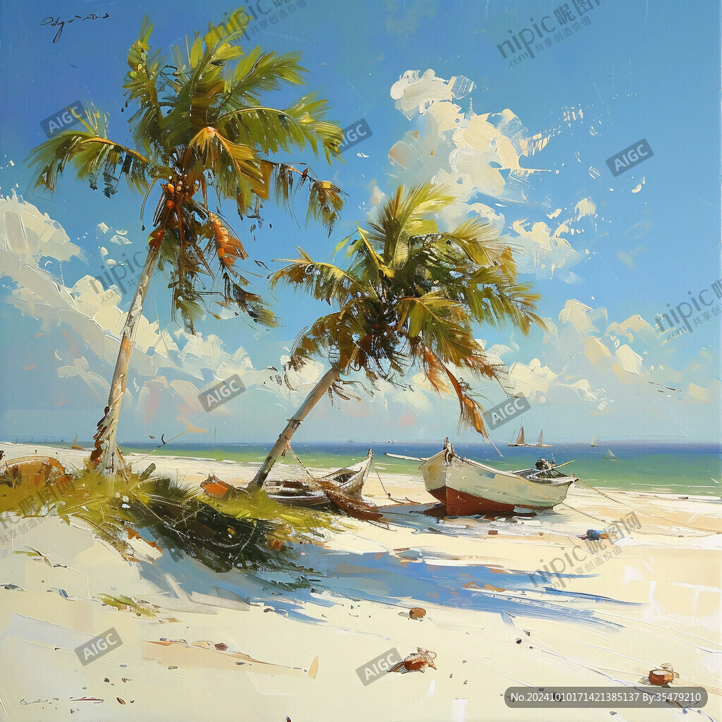 海灘風(fēng)景畫