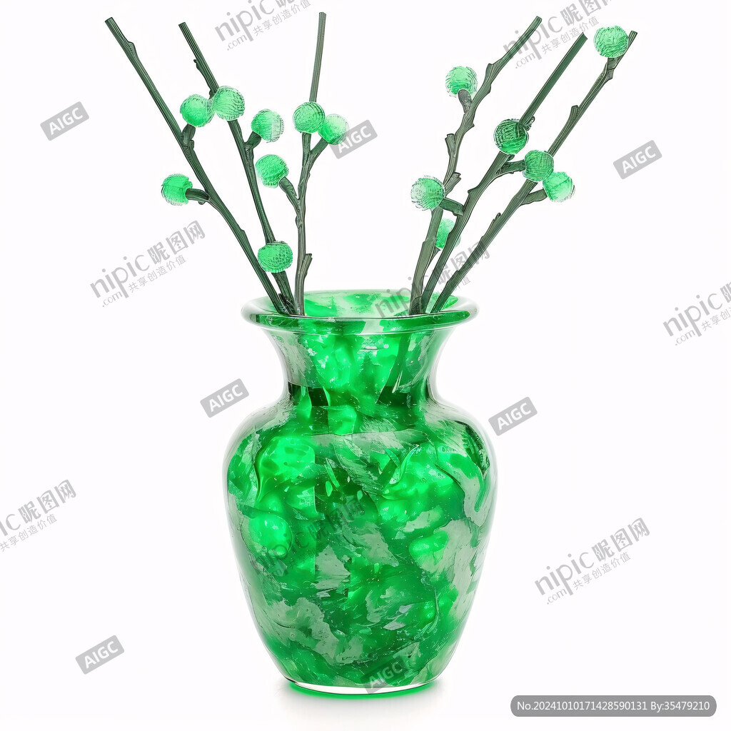 綠色植物花瓶素材設(shè)計(jì)