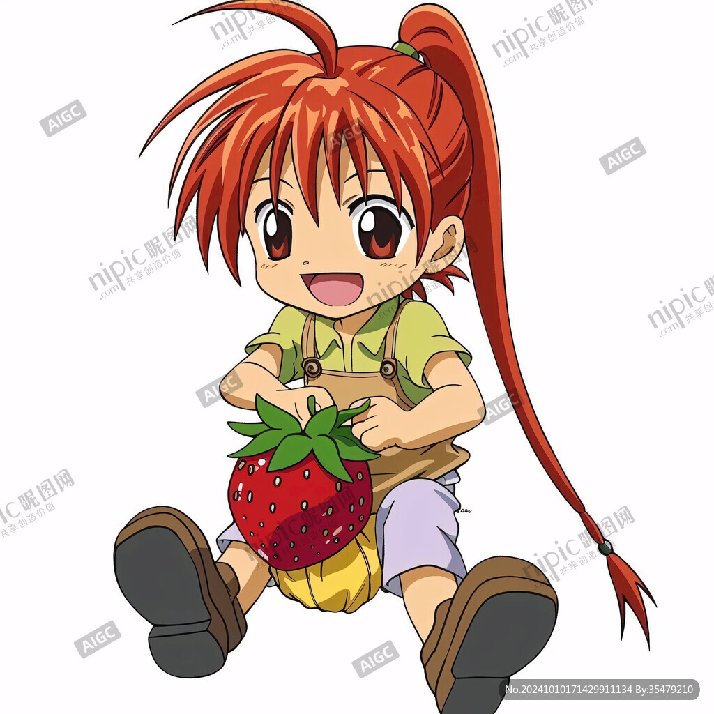 卡通草莓小女孩