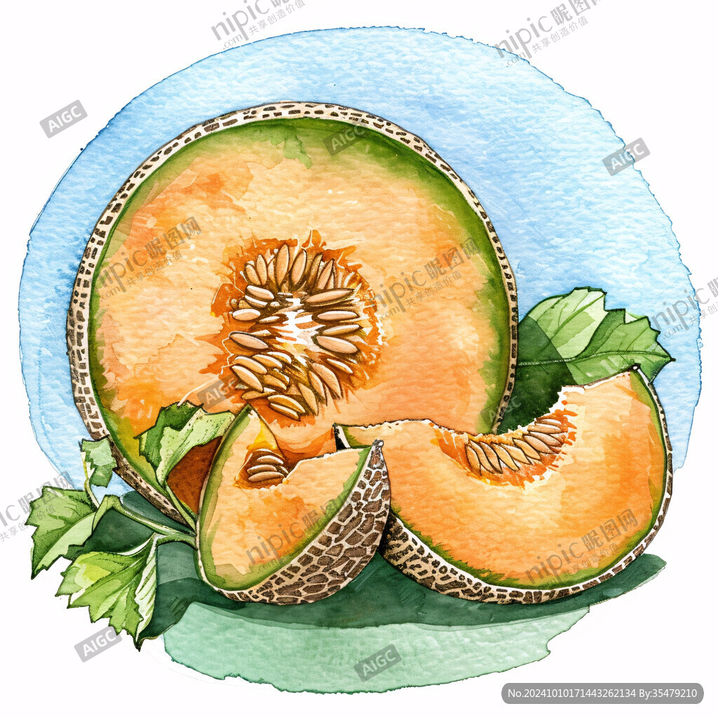手繪瓜蔞籽插畫