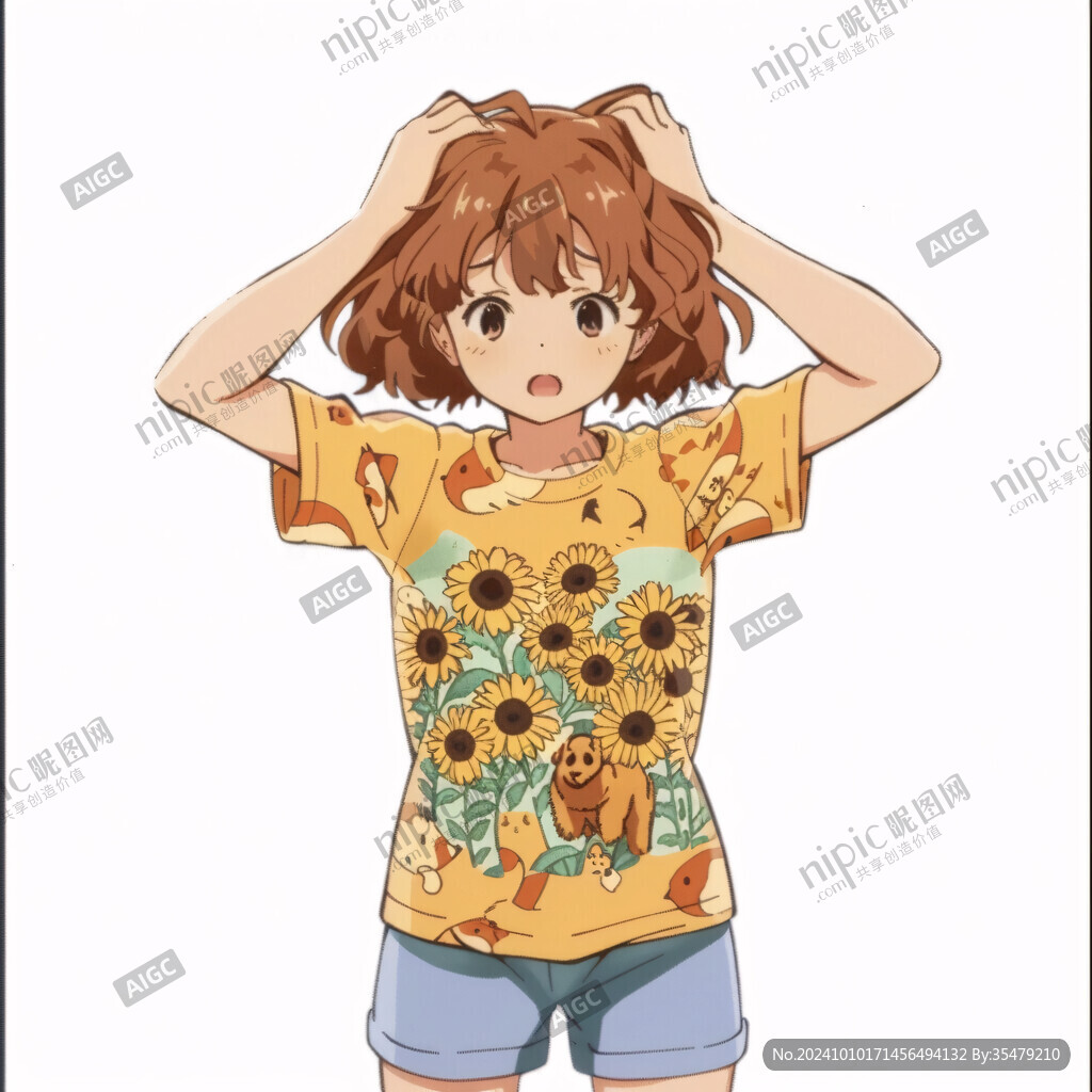 可愛黃衣女孩夏季