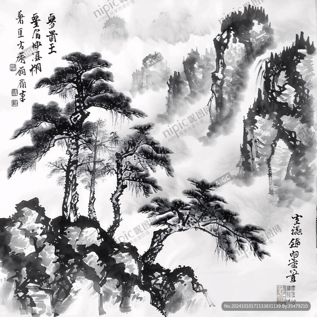 松樹山峰畫