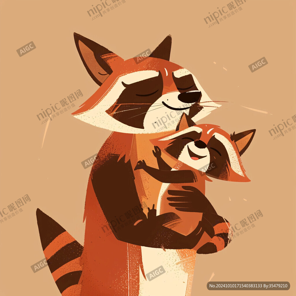 小浣熊插畫