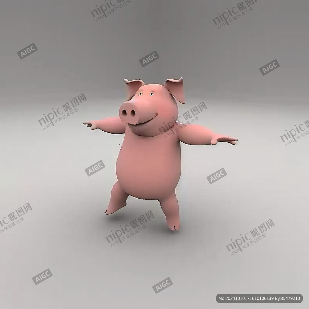 卡通豬模型