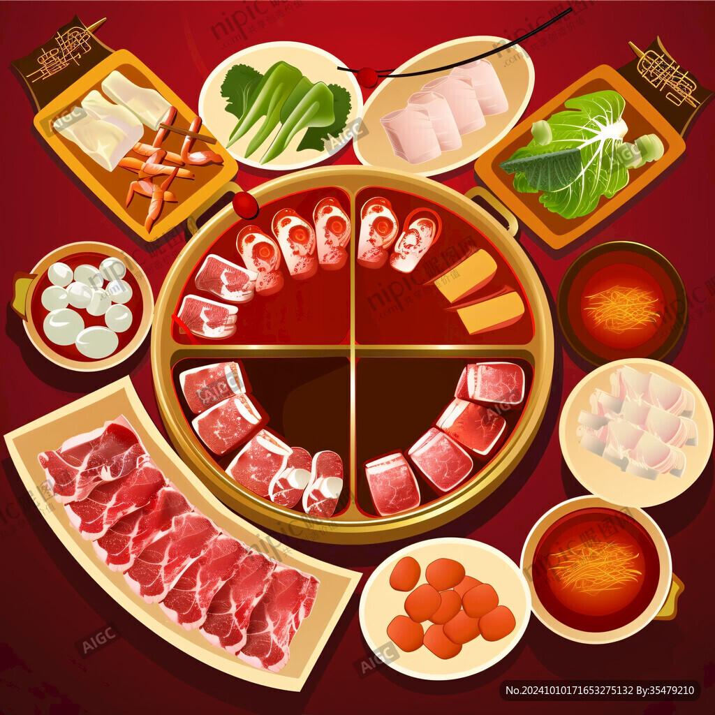 卡通火鍋食材