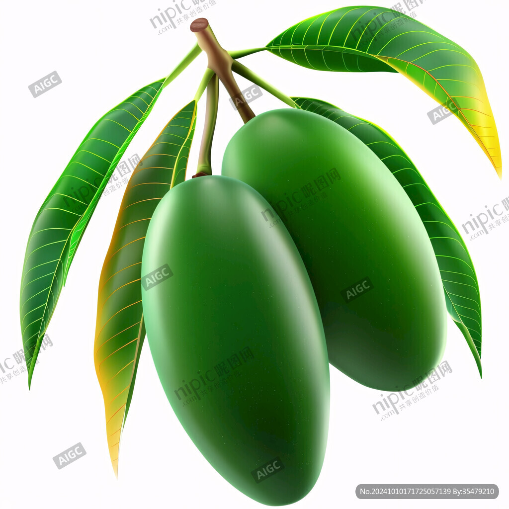 綠葉芒果圖