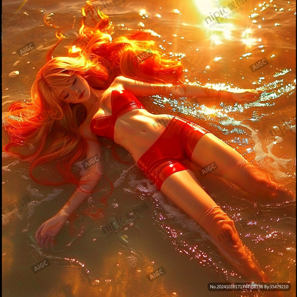 手繪泳裝美女
