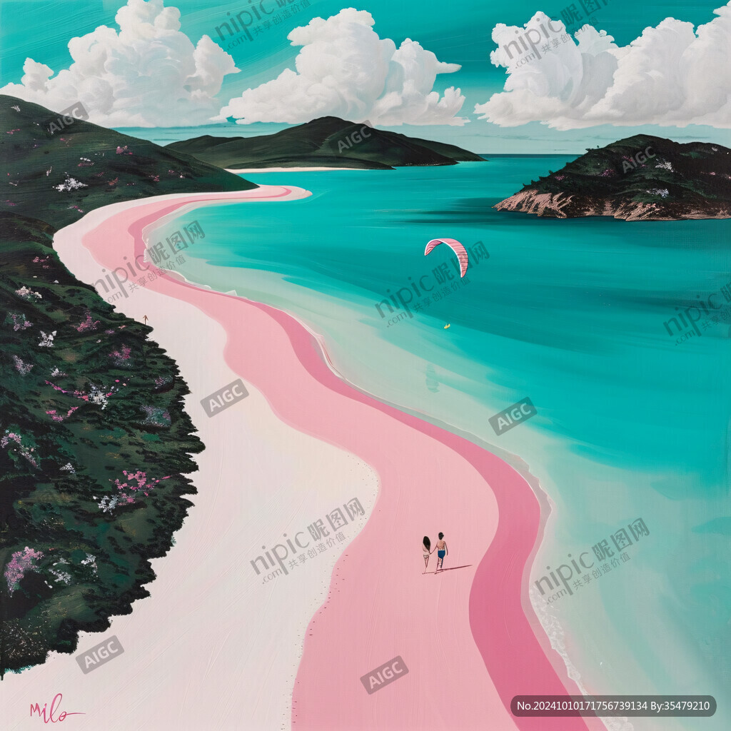 插畫翡翠湖