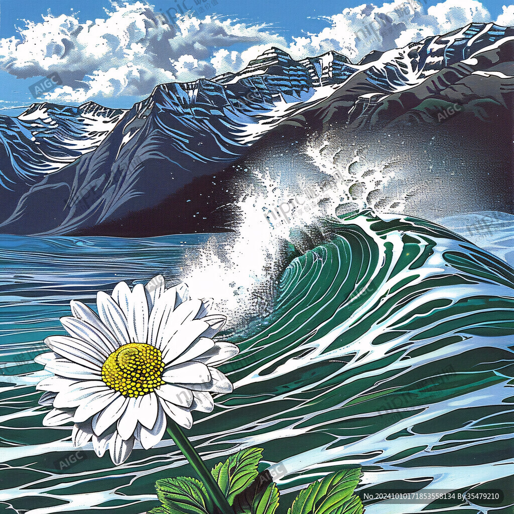浪花裝飾畫(huà)