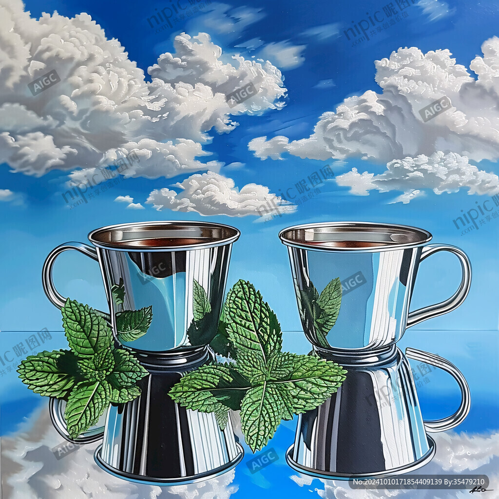 金屬馬克杯薄荷茶