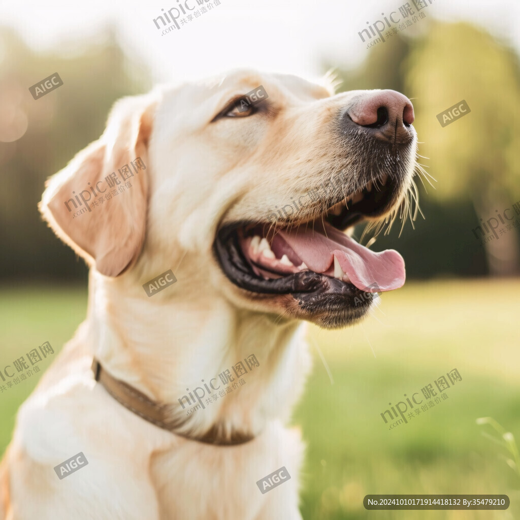 伸舌頭的拉布拉多犬