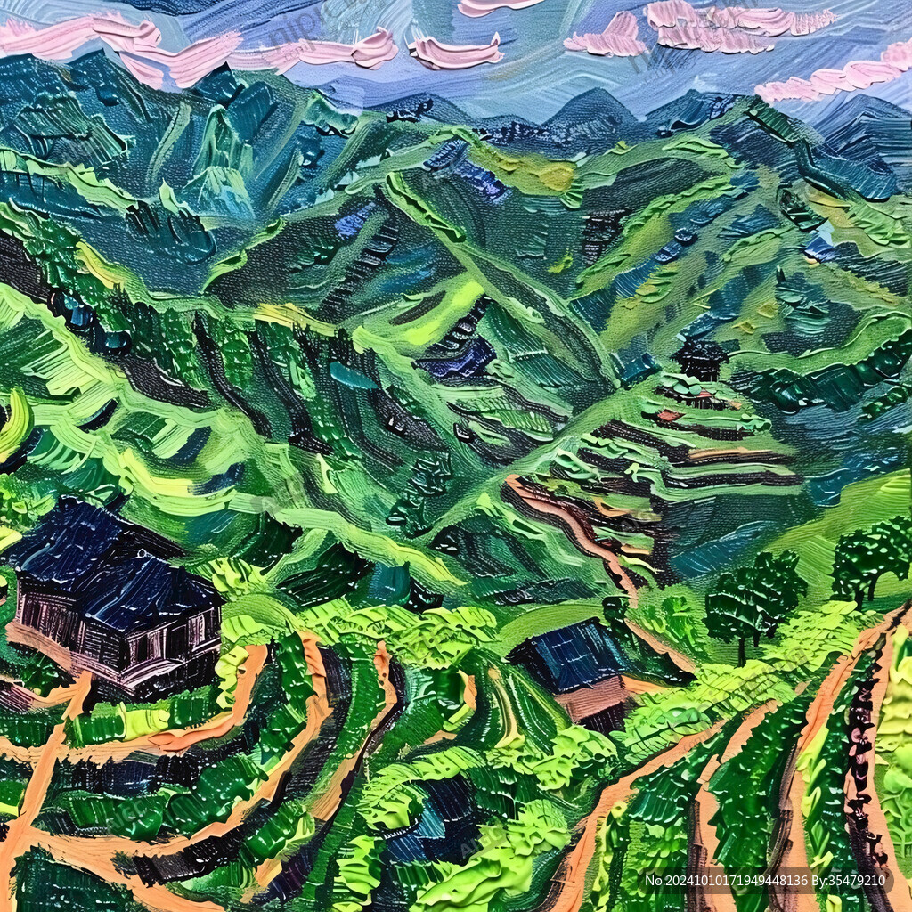 梯田農(nóng)田原始森林