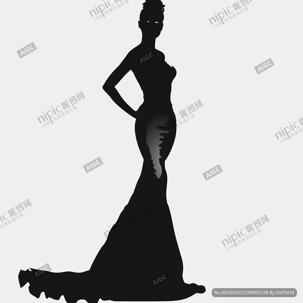 女性雍容華貴剪影