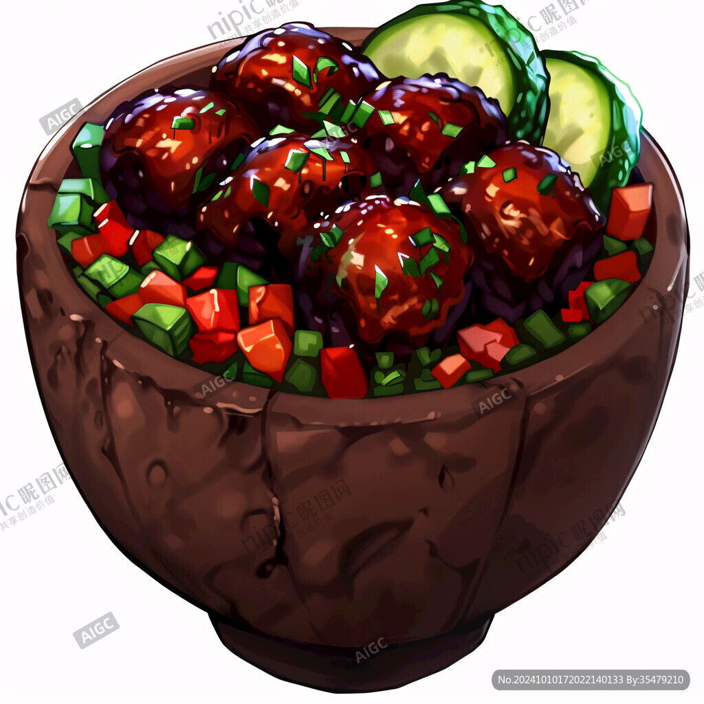田螺塞肉插畫