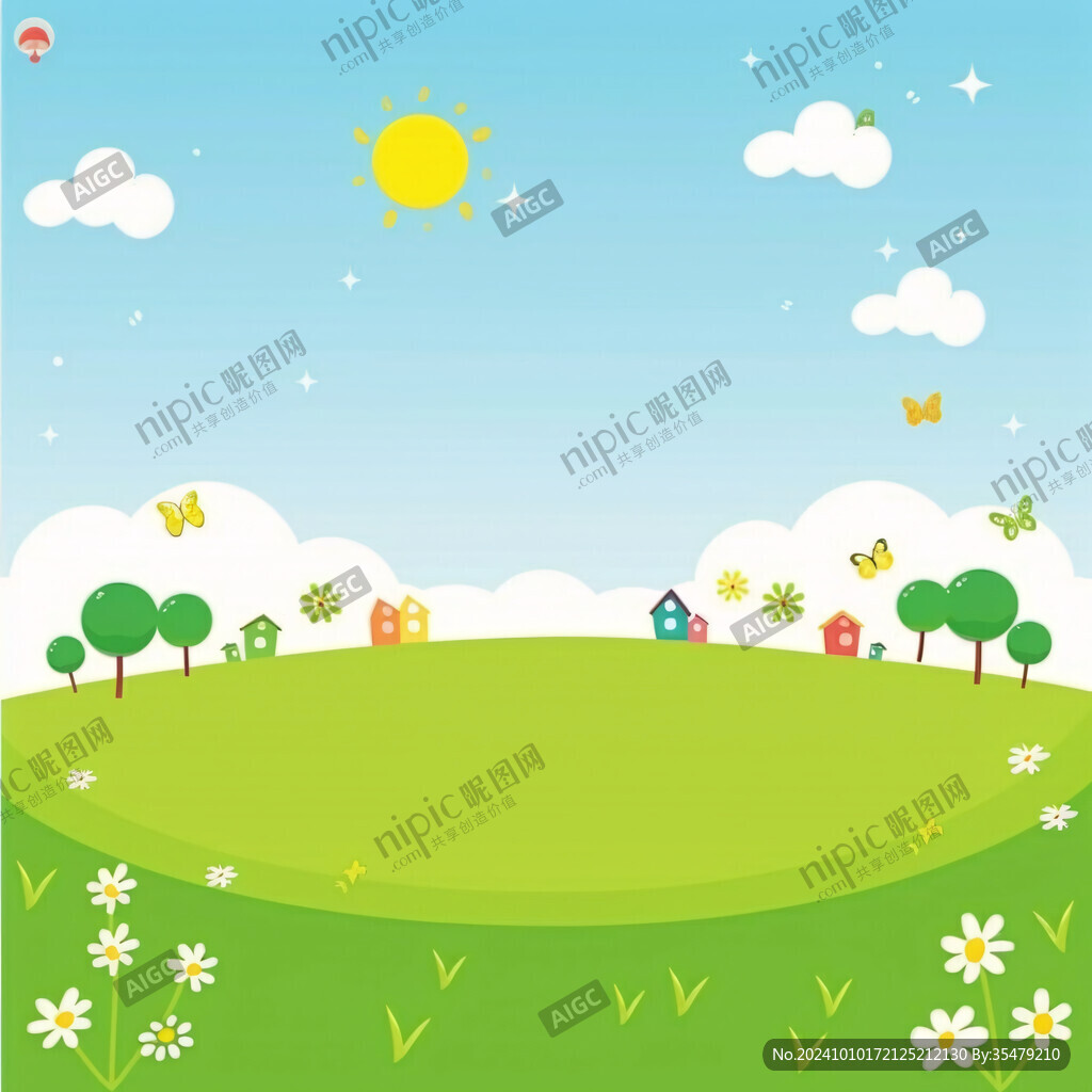 藍天草地情景