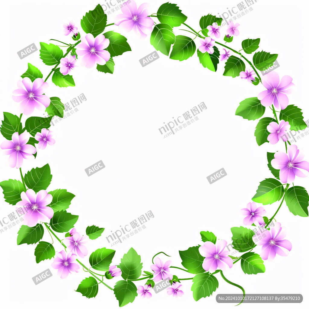 藍色牽牛花邊框