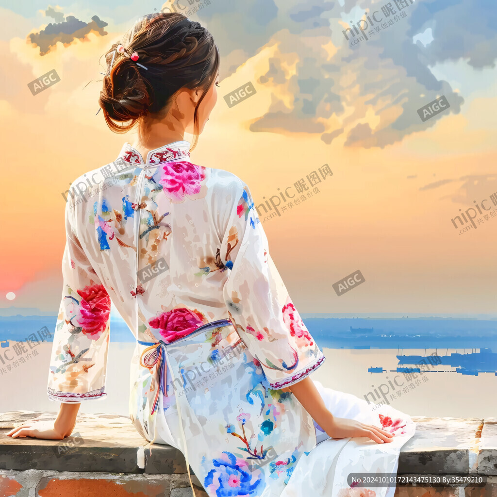 和服美女背影