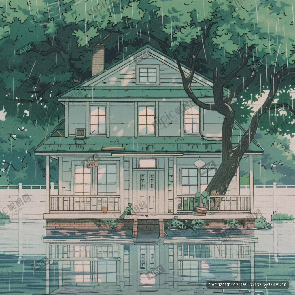 小洋房插畫