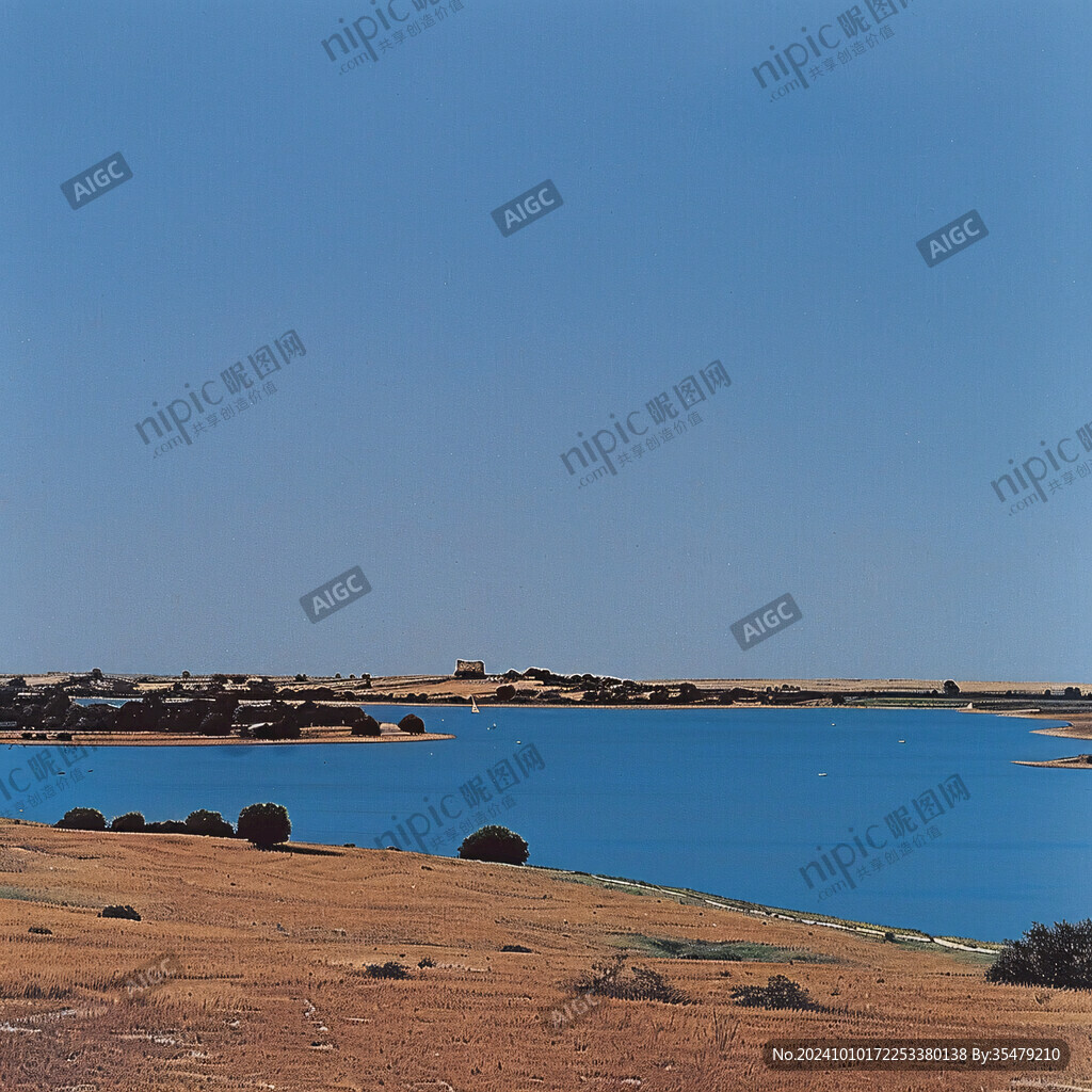 湖泊湖水藍色的湖