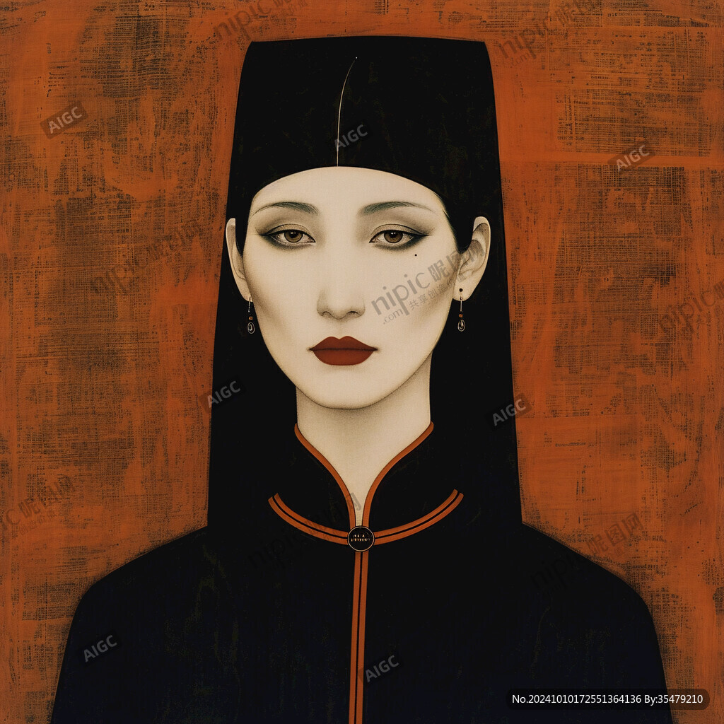 回族美女插畫