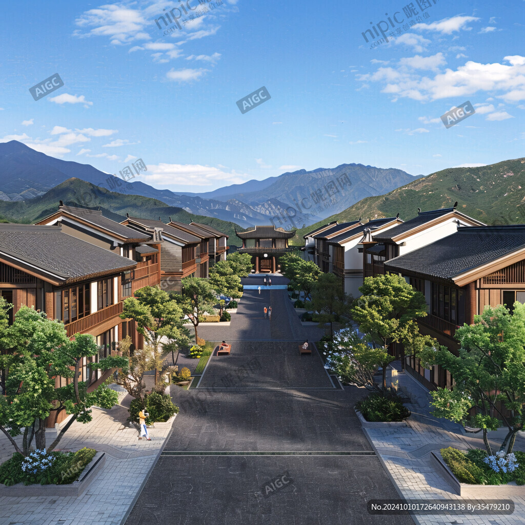 中式建筑中式山莊