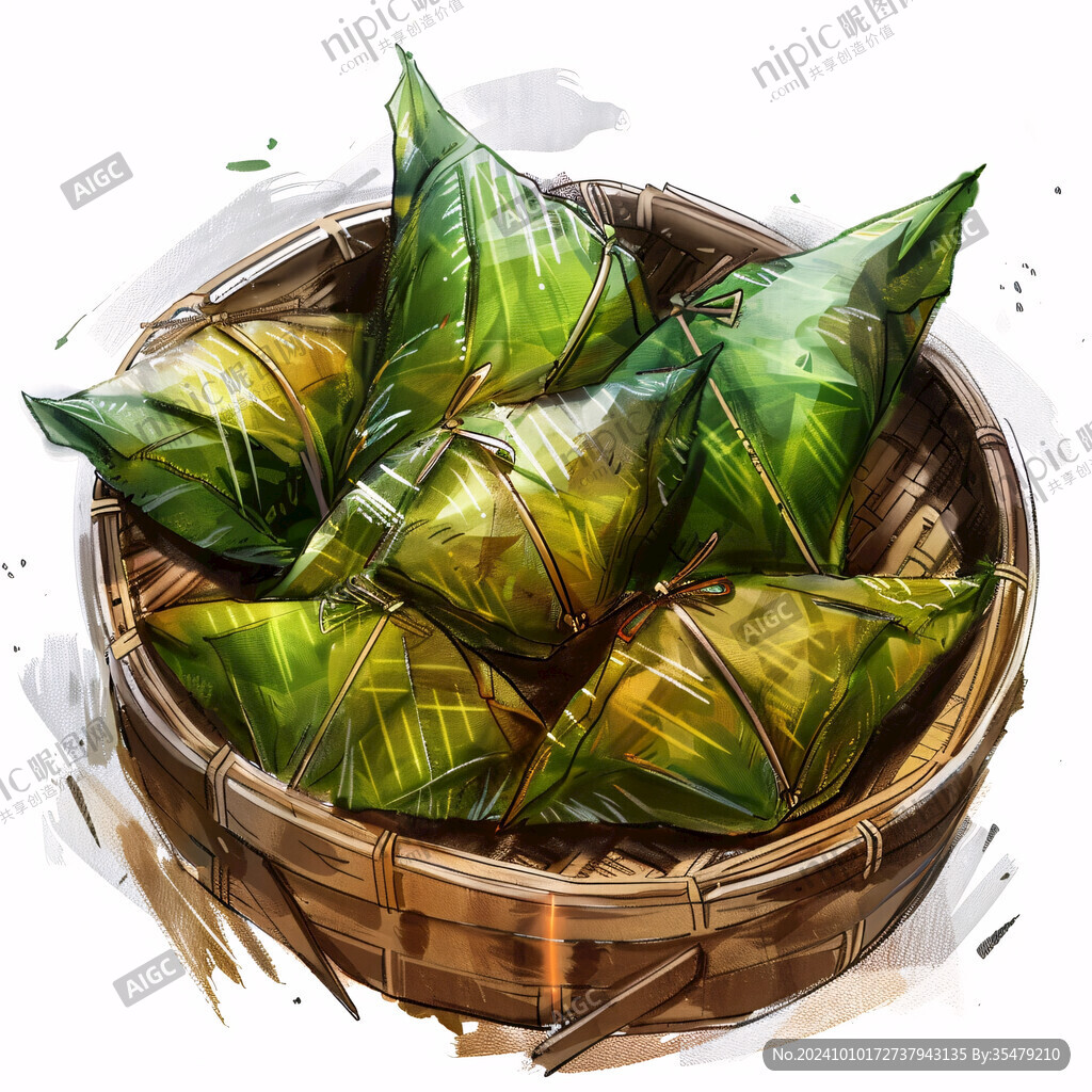 手繪竹子粽子