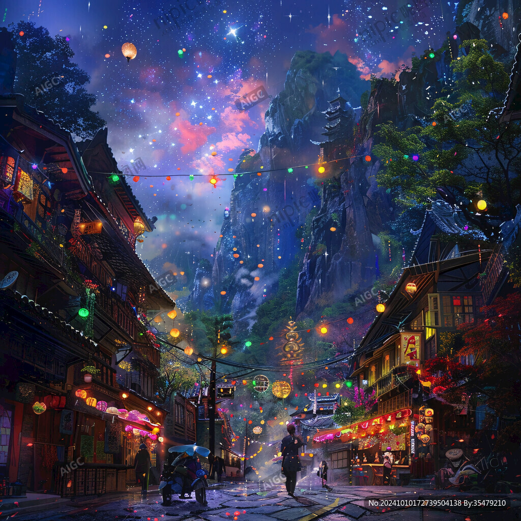 夢幻場景插畫