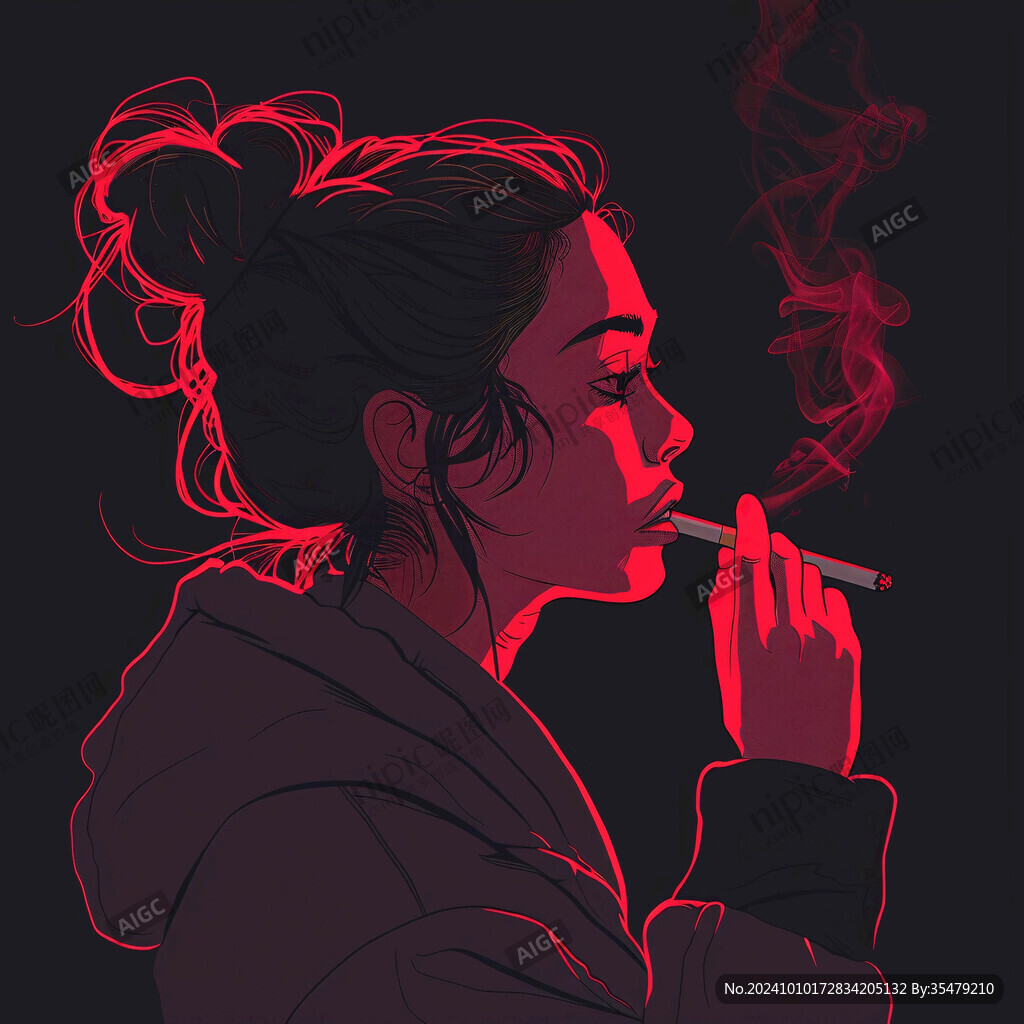 潮牌煙霧插畫