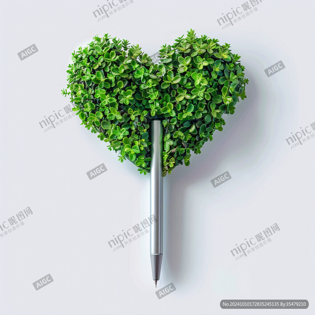 鼠繪心形葉子