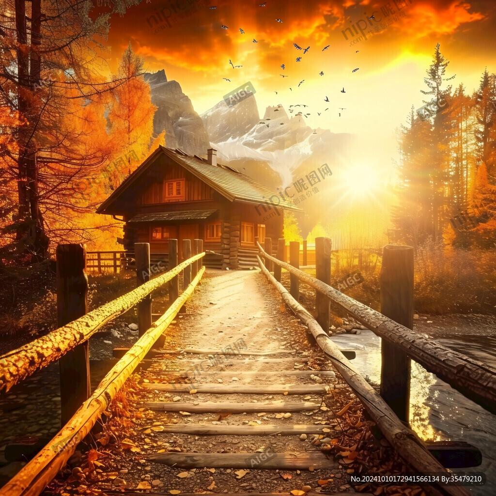 唯美秋天場景