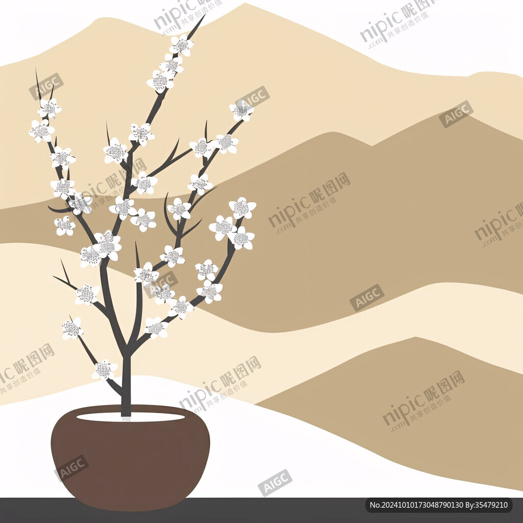 手繪梅花裝飾畫