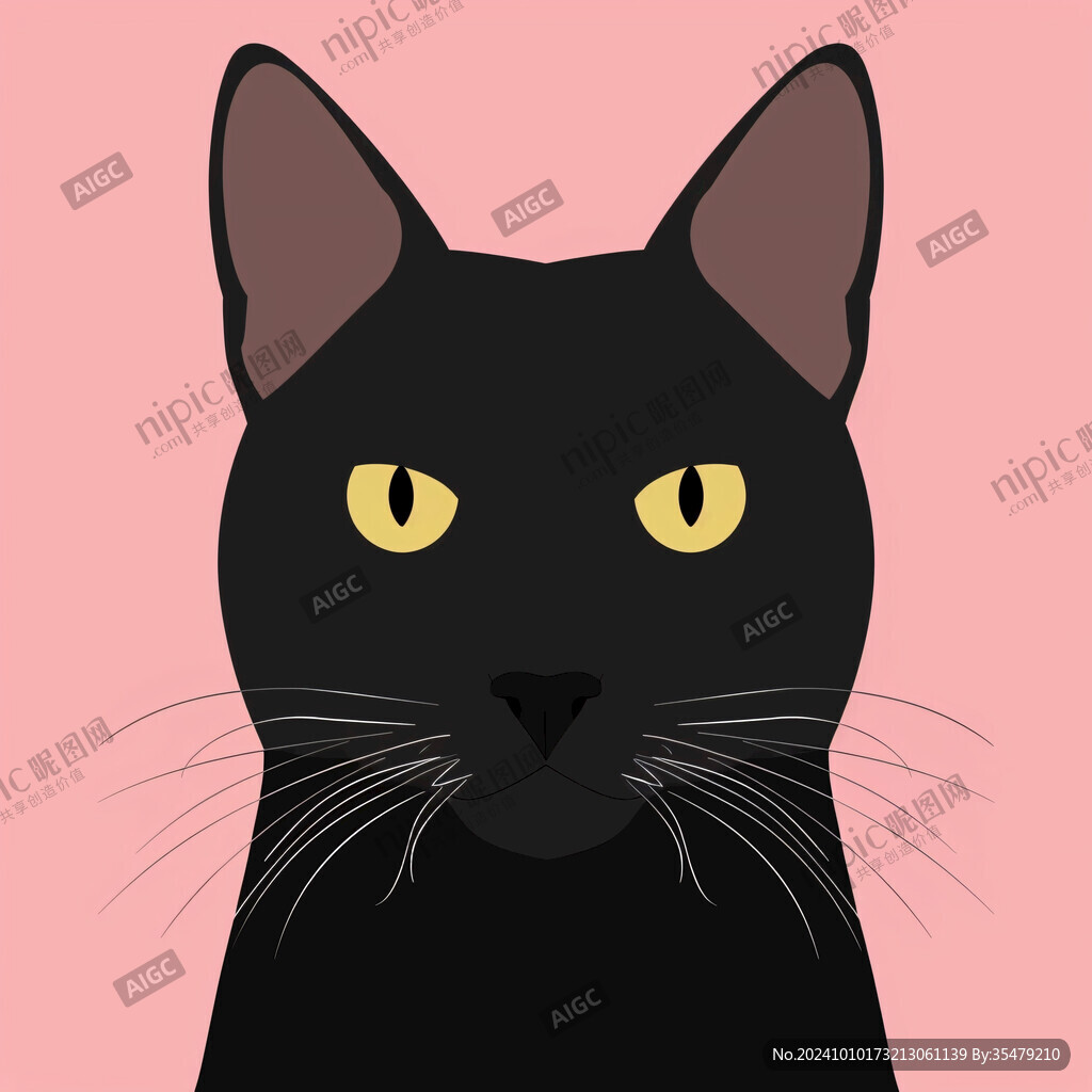 小黑貓插畫