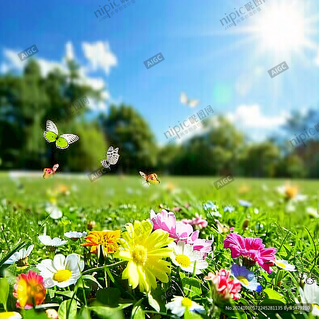 格桑花叢蝴蝶