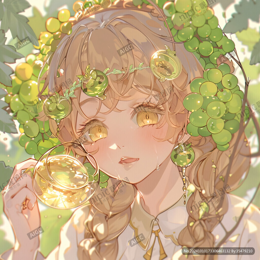 卡通少女葡萄少女