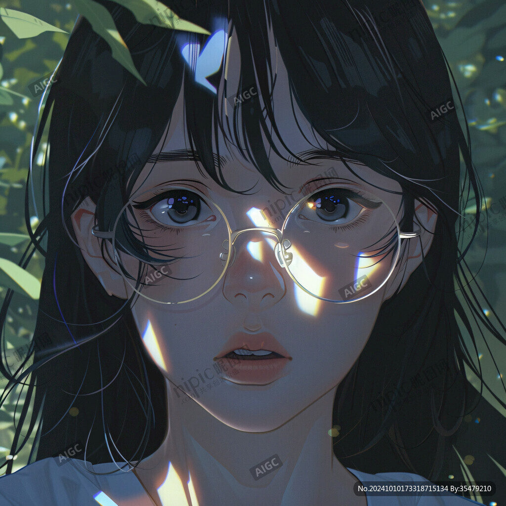 眼鏡女孩插畫