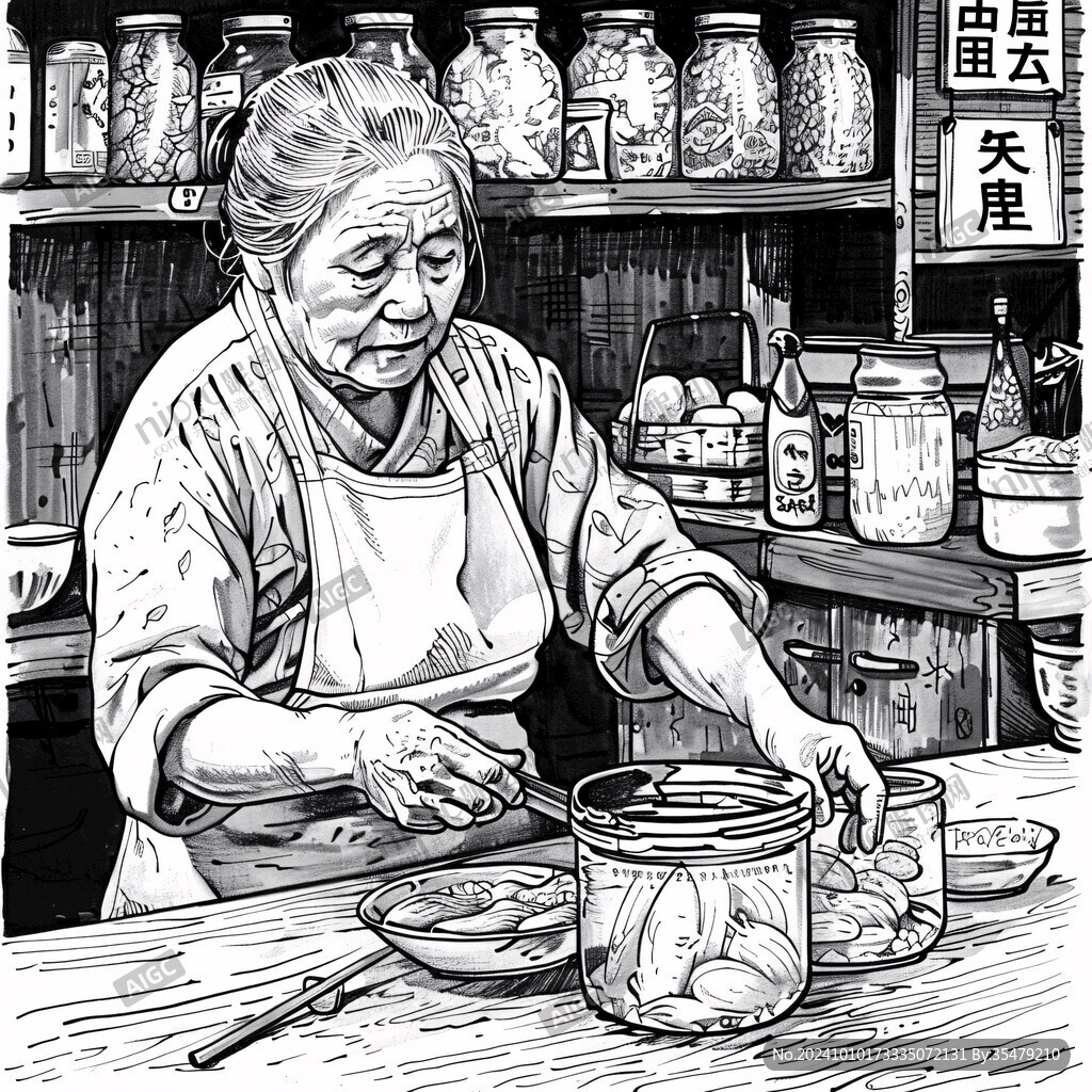 腌鹵店插畫